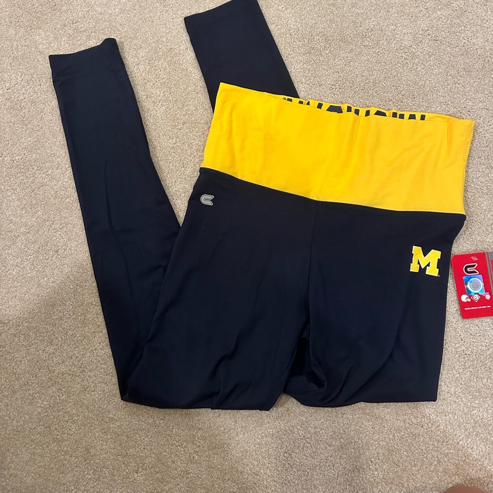 University of Michigan Roll Over Leggings! Size XL